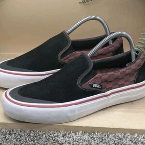 Vans x Baker Slip On Rowan Pro Red Black Shoes Mens Size 7 Women's 8.5 Collab